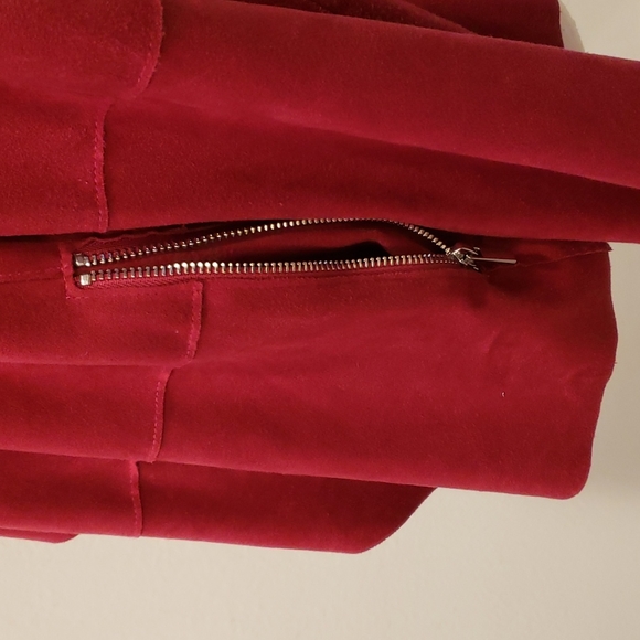BAGUETTE, Burgundy Blazer, Size L Open front suede  feel fabric - Picture 5 of 8